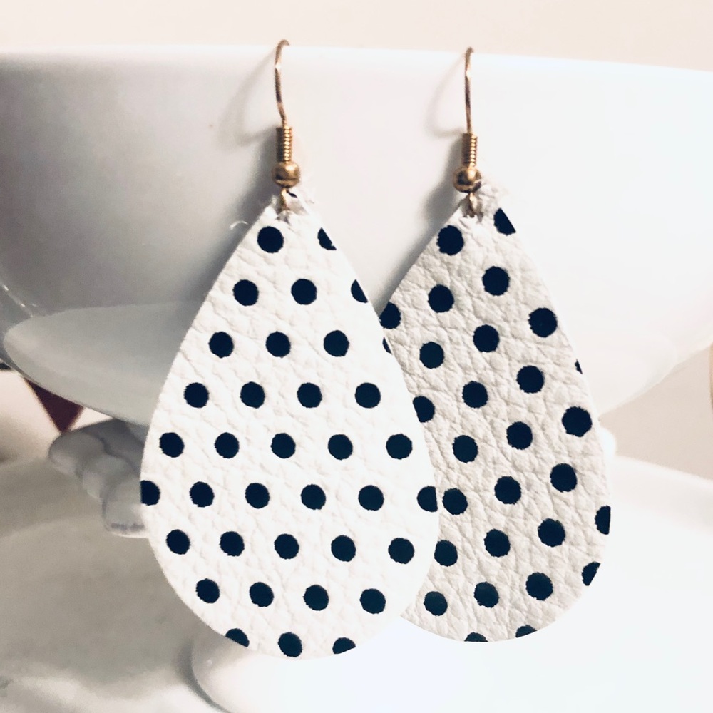Leather Teardrop Earrings